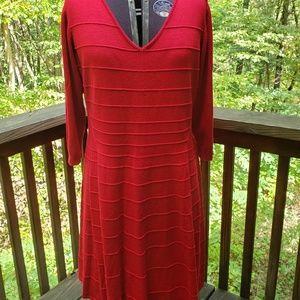 Red Fit and Flair Sweater Dress